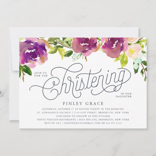 Invitation Christening Bloom (Devant)