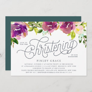Invitation Christening Bloom