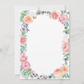 Invitation Christening classique / Anniversaire aux roses ros (Dos)