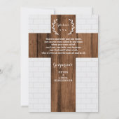 Invitation Christening, Croix, Dédication Baptême (Dos)