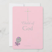 Invitation Christening Cross Daughter Rose Baby Rattle (Dos)