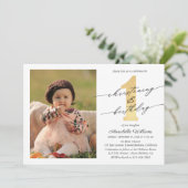 Invitation Christening Et Première Photo Anniversaire (Debout devant)