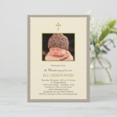 Invitation Christening Frame - Tan (Debout devant)