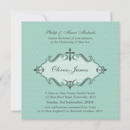 Invitation CHRISTENING INVITES : viva 2SQ (Devant)