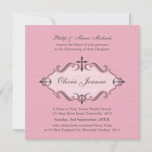 Invitation CHRISTENING INVITES : viva 8SQ (Devant)