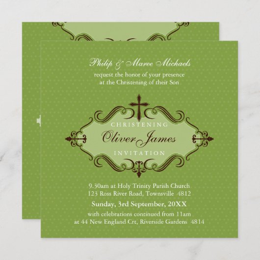 Invitation CHRISTENING INVITES : viva 9SQ (Devant / Derrière)