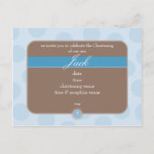 INVITATION CHRISTENING :: pois polka - bleu (Dos)