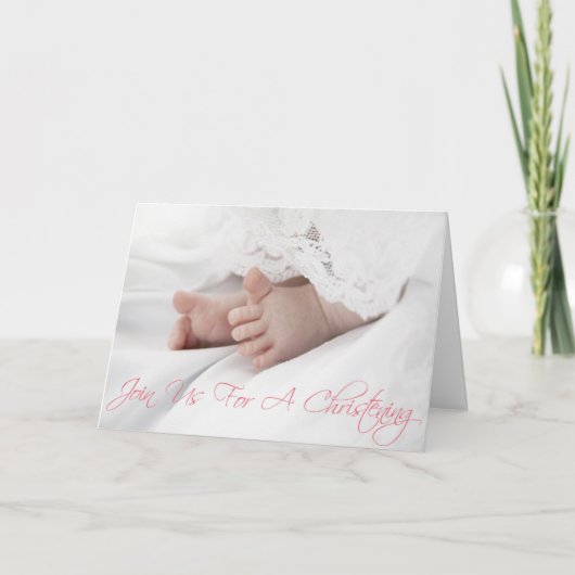 Invitation Christening pour bébé fille faire défil (Devant)