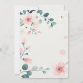 Invitation Christening rose pour les fleurs de bambins de la  (Dos)