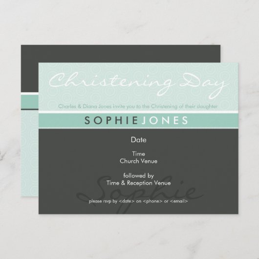 INVITATION CHRISTENING :: simplement super 5 (Devant / Derrière)