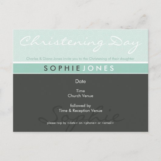 INVITATION CHRISTENING :: simplement super 5 (Devant)