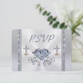 Invitation Christian 60e anniversaire RSVP avec choix de menu (Debout devant)