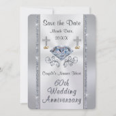 Invitation Christian 60th Save the Date Anniversary Party (Devant)