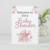 Invitation Christian Baby Girl Shower Personalized Text Photo (Debout devant)