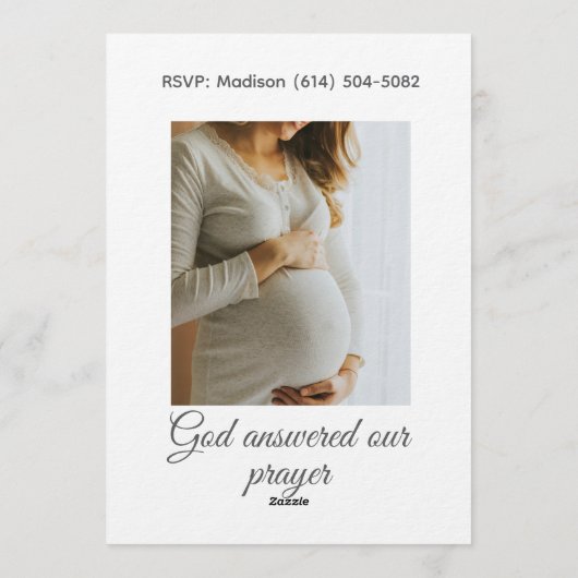 Invitation Christian Baby Girl Shower Personalized Text Photo (Dos)