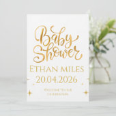 Invitation Christian Baby Shower Personalized Name And Date (Debout devant)