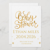 Invitation Christian Baby Shower Personalized Name And Date (Devant / Derrière)
