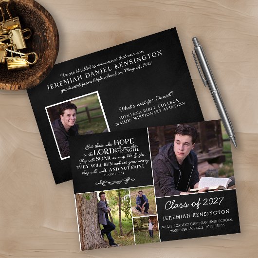 Invitation Christian Bible Verse Graduation Multiphoto