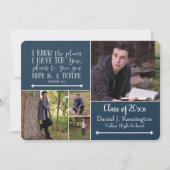 Invitation Christian Bible Verse Graduation Photo Collage (Devant)