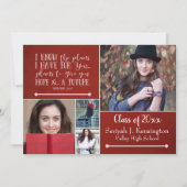 Invitation Christian Bible Verse Graduation Photo Collage (Devant)