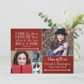 Invitation Christian Bible Verse Graduation Photo Collage (Debout devant)