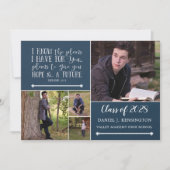 Invitation Christian Bible Verse Graduation Photo Collage (Devant)