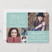 Invitation Christian Bible Verse Graduation Photo Collage (Devant)