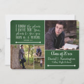 Invitation Christian Bible Verse Graduation Photo Collage Gre (Devant)