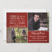 Invitation Christian Bible Verse Graduation Photo Collage Rou (Devant)