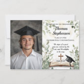 Invitation Christian Bible Verse Photo Graduation (Devant)