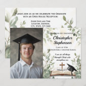 Invitation Christian Bible Verse Photo Graduation (Devant / Derrière)