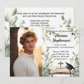 Invitation Christian Bible Verse Photo Graduation (Devant / Derrière)