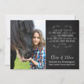 Invitation Christian Bible Verse Rustic Graduation Photo (Devant)