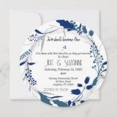 Invitation Christian Blue Floral Wreath Two Devient un (Devant)