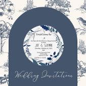 Invitation Christian Blue Floral Wreath Two Devient un