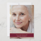Invitation Christian Celebration of Life Burgundy Photo (Dos)