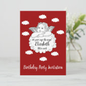 Invitation Christian Cloud Angel Joyeux 80e Anniversaire Roug (Debout devant)