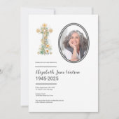 Invitation Christian Floral Cross (Devant)