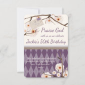 Invitation Christian Floral Écriture d'anniversaire (Devant)