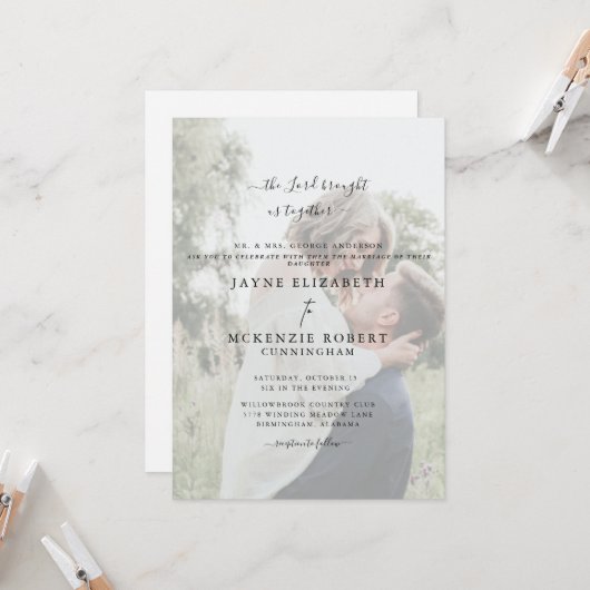 Invitation Christian Le Seigneur Nous A Réunis Photo II (Devant/Arrière en situation)