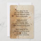 Invitation Christian Memorial Keepsake Wolf Wolves Animal (Dos)