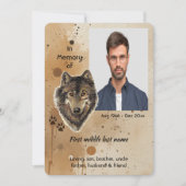 Invitation Christian Memorial Keepsake Wolf Wolves Animal (Devant)