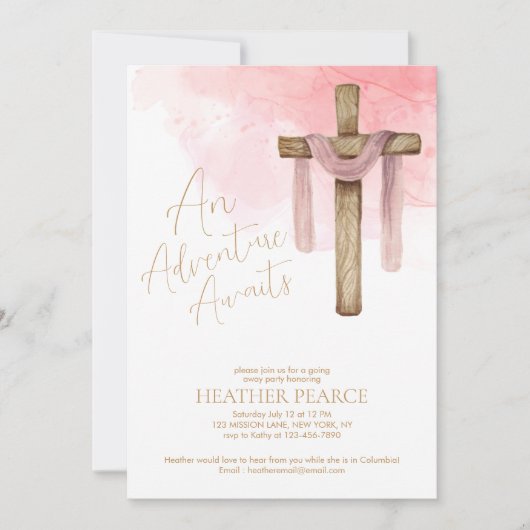 Invitation Christian Missionary Go Away Party (Devant)