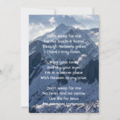 Invitation Christian Mountains Alpine Memorial Keepsake (Dos)
