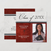 Invitation Christian Parochial School Photo Graduation Rouge (Devant / Derrière)