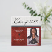 Invitation Christian Parochial School Photo Graduation Rouge (Debout devant)