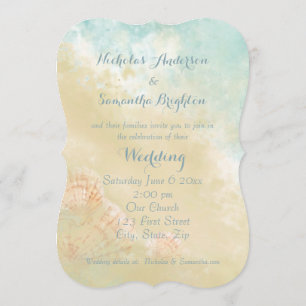 Invitation Christian Scripture Beach Seashell Destination