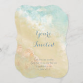 Invitation Christian Scripture Beach Seashell Destination (Devant / Derrière)