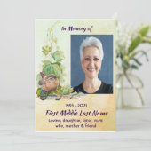 Invitation Christian Wren Bird Vineyard Celebration of Life (Debout devant)