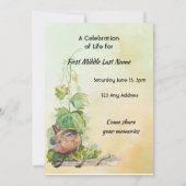 Invitation Christian Wren Bird Vineyard Celebration of Life (Dos)